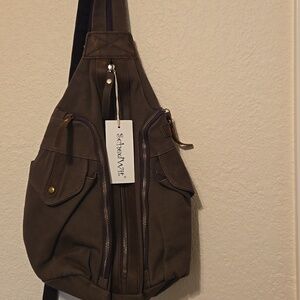 Brown Canvas Backpack